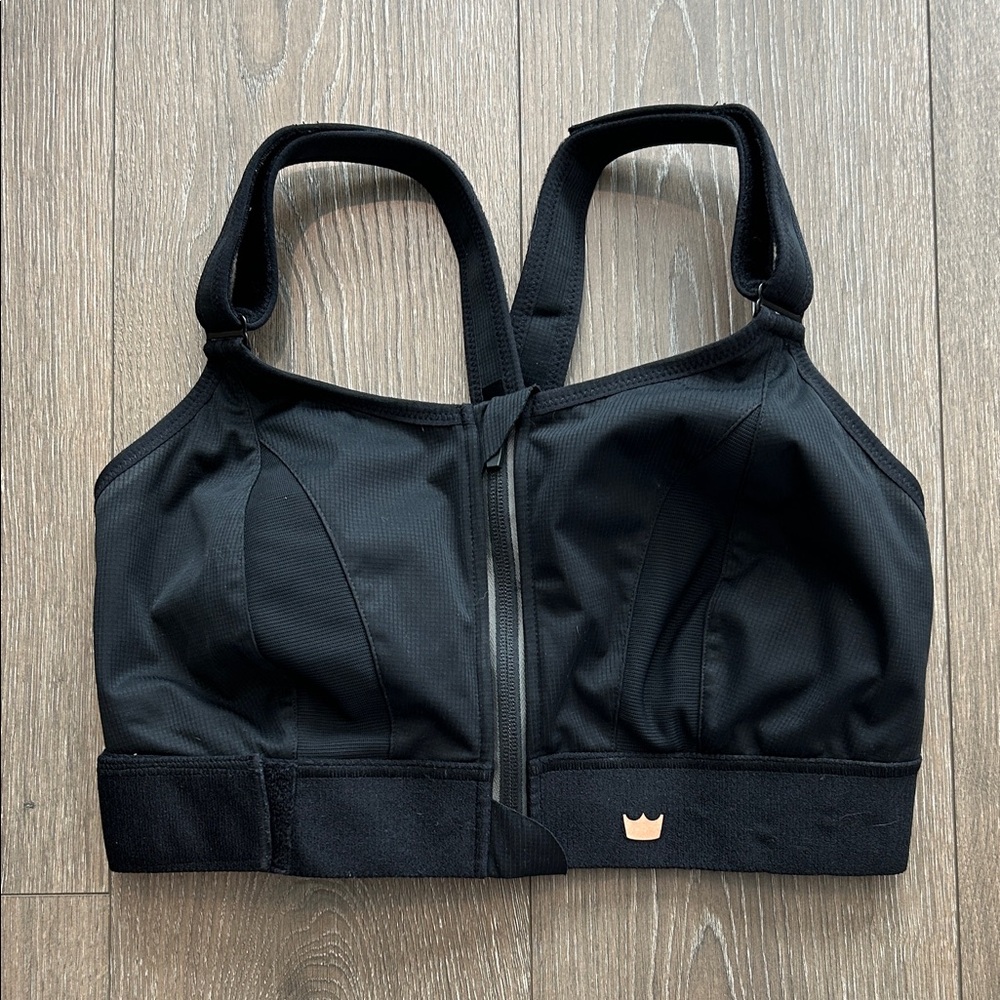 SHEFIT Ultimate Black Sports Bra with Gold Accent